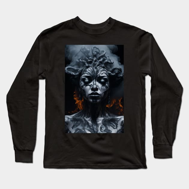 goddess on fire Long Sleeve T-Shirt by lkn